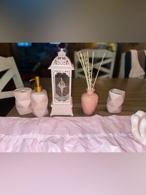 Balletcore Pink Bathroom Decor Set Coquette Vanity Accessories Bundle